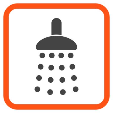 Duş vektör simgesi bir çerçeve içinde