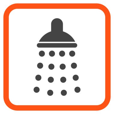 Duş vektör simgesi bir çerçeve içinde