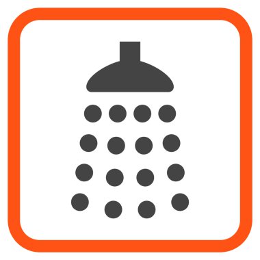 Duş vektör simgesi bir çerçeve içinde