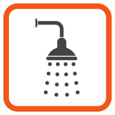 Duş vektör simgesi bir çerçeve içinde