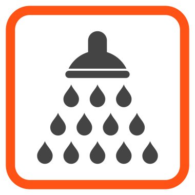 Duş vektör simgesi bir çerçeve içinde