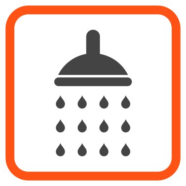 Duş vektör simgesi bir çerçeve içinde