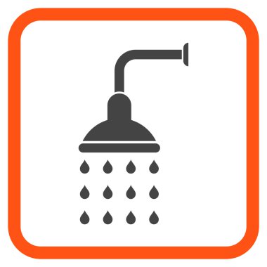 Duş vektör simgesi bir çerçeve içinde