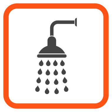 Duş vektör simgesi bir çerçeve içinde