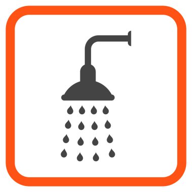 Duş vektör simgesi bir çerçeve içinde