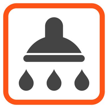 Duş vektör simgesi bir çerçeve içinde