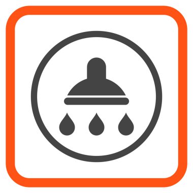 Duş vektör simgesi bir çerçeve içinde