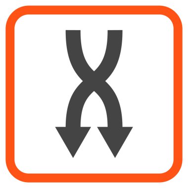 Vektör simgesi aşağı okları bir çerçevede shuffle