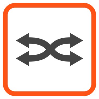 Shuffle okları yatay vektör simgesi bir çerçeve içinde