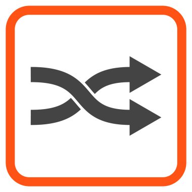 Shuffle okları doğru vektör simgesi bir çerçeve içinde