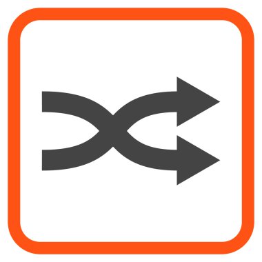 Shuffle okları doğru vektör simgesi bir çerçeve içinde