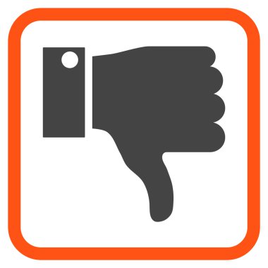 Vektör simgesi bir çerçeve içinde aşağı parmak