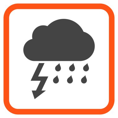 Fırtına vektör simgesi bir çerçeve içinde