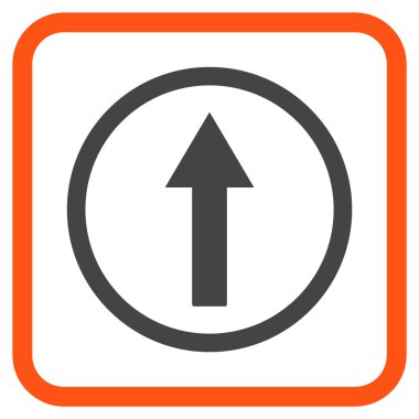 Bir çerçeve içinde yukarı yönlü ok vektör simgesi