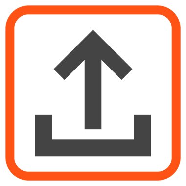 Vektör simgesi bir çerçeve içinde upload