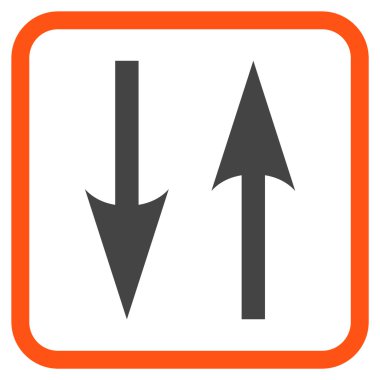 Dikey Exchange oklar bir çerçeve içinde simge vektör