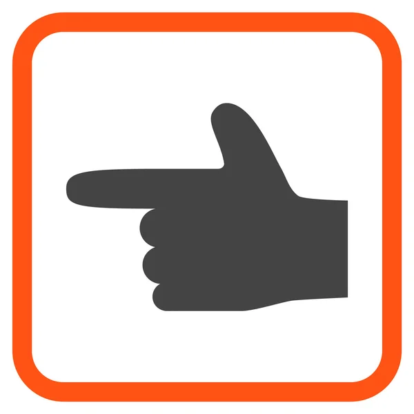 Ponteiro de mão esquerda vetor ícone em uma moldura — Vetor de Stock