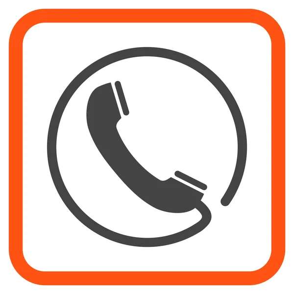 Ícone de vetor de telefone em um quadro — Vetor de Stock