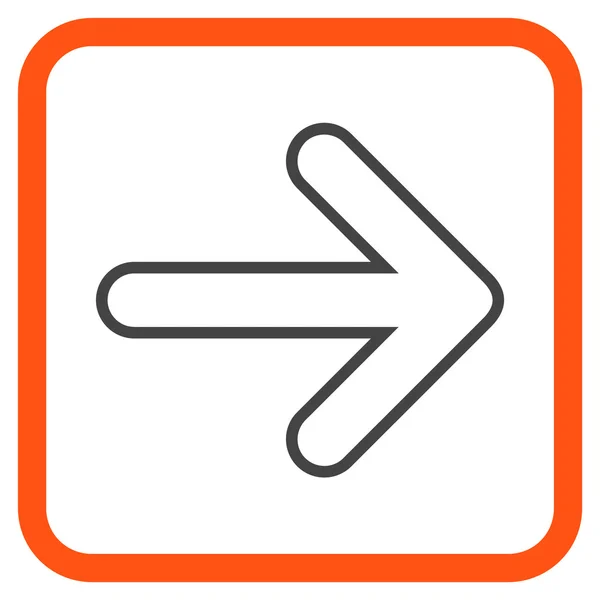 Flecha redondeada derecha Vector icono en un marco — Vector de stock