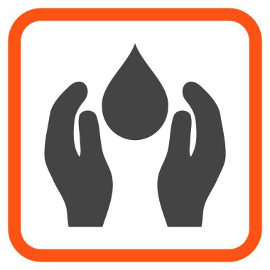 Su bakım vektör simgesi bir çerçeve içinde