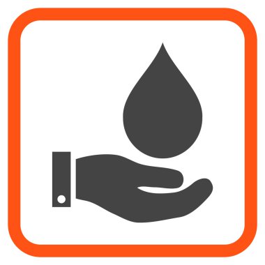 Su Servisi vektör simgesi bir çerçeve içinde