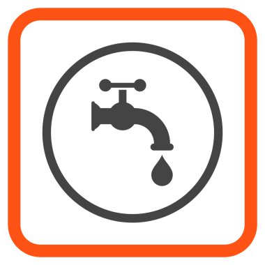 Su dokunun vektör simgesi bir çerçeve içinde