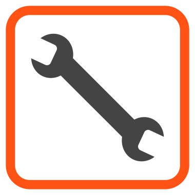 İngiliz anahtarı vektör simgesi bir çerçeve içinde