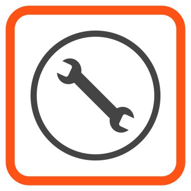 İngiliz anahtarı vektör simgesi bir çerçeve içinde