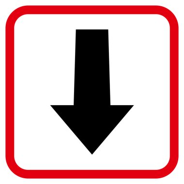 Vektör simgesi bir çerçeve içinde aşağı ok