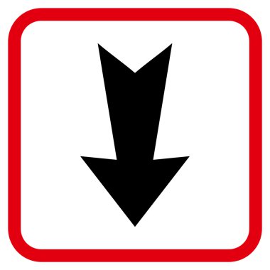 Vektör simgesi bir çerçeve içinde aşağı ok