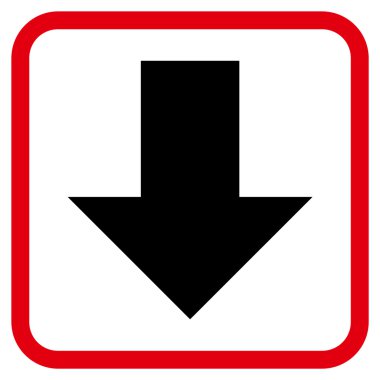 Vektör simgesi bir çerçeve içinde aşağı ok