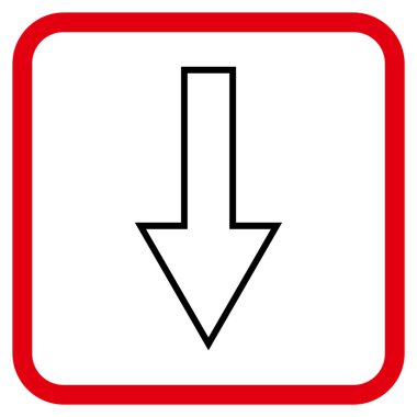 Vektör simgesi bir çerçeve içinde aşağı ok