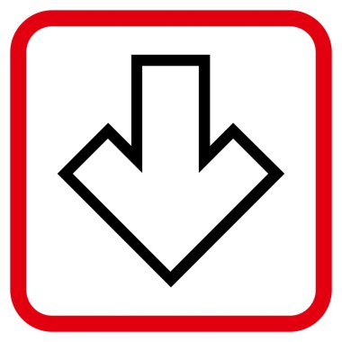 Vektör simgesi bir çerçeve içinde aşağı ok