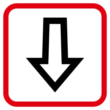 Vektör simgesi bir çerçeve içinde aşağı ok