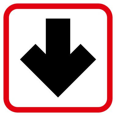 Vektör simgesi bir çerçeve içinde aşağı ok