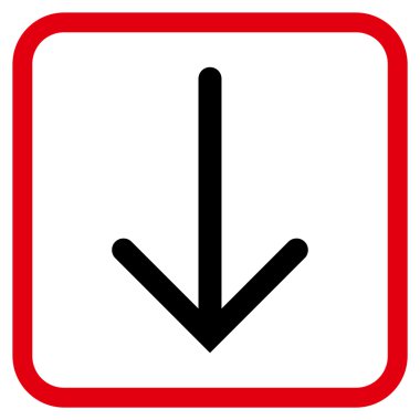 Vektör simgesi bir çerçeve içinde aşağı ok