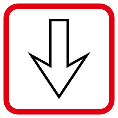 Vektör simgesi bir çerçeve içinde aşağı ok