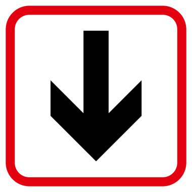 Vektör simgesi bir çerçeve içinde aşağı ok