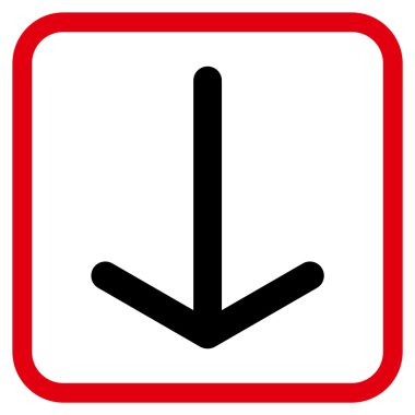 Vektör simgesi bir çerçeve içinde aşağı ok