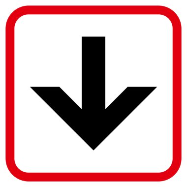 Vektör simgesi bir çerçeve içinde aşağı ok