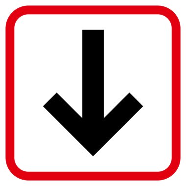 Vektör simgesi bir çerçeve içinde aşağı ok