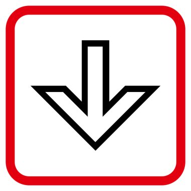 Vektör simgesi bir çerçeve içinde aşağı ok