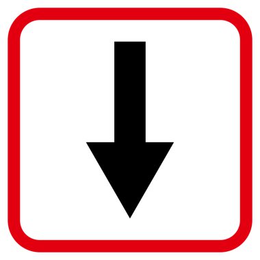 Vektör simgesi bir çerçeve içinde aşağı ok