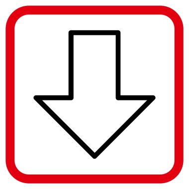 Vektör simgesi bir çerçeve içinde aşağı ok