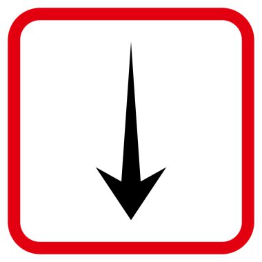 Vektör simgesi bir çerçeve içinde aşağı ok