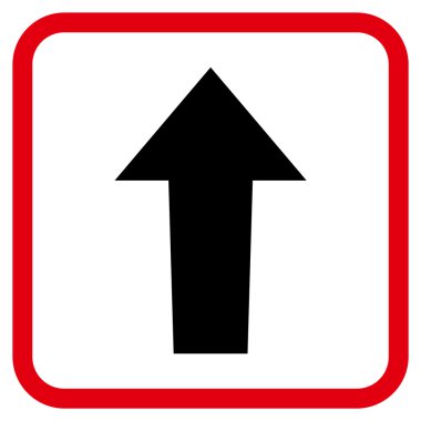 Vektör simgesi bir çerçeve içinde yukarı ok