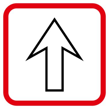 Vektör simgesi bir çerçeve içinde yukarı ok