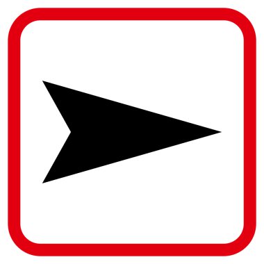 Ok ucu doğru vektör simgesi bir çerçeve içinde