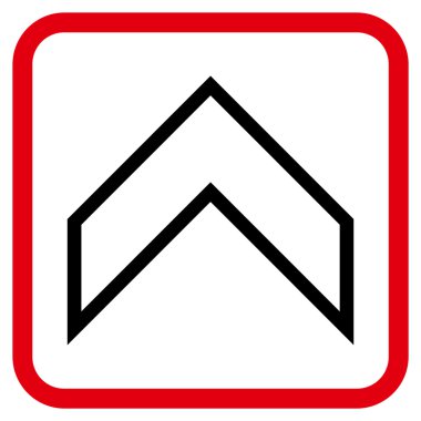 Vektör simgesi bir çerçeve içinde yukarı ok ucu