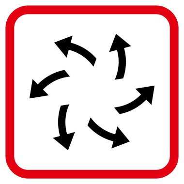 Santrifüj oklar bir çerçeve içinde simge vektör